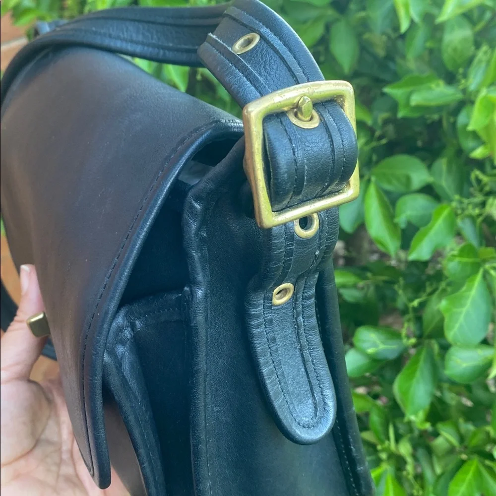 🖤🖤Vintage Coach Rambler’s Legacy Crossbody Bag 9061 Black Glove Tanned Leather🖤🖤 - Picture 7 of 17